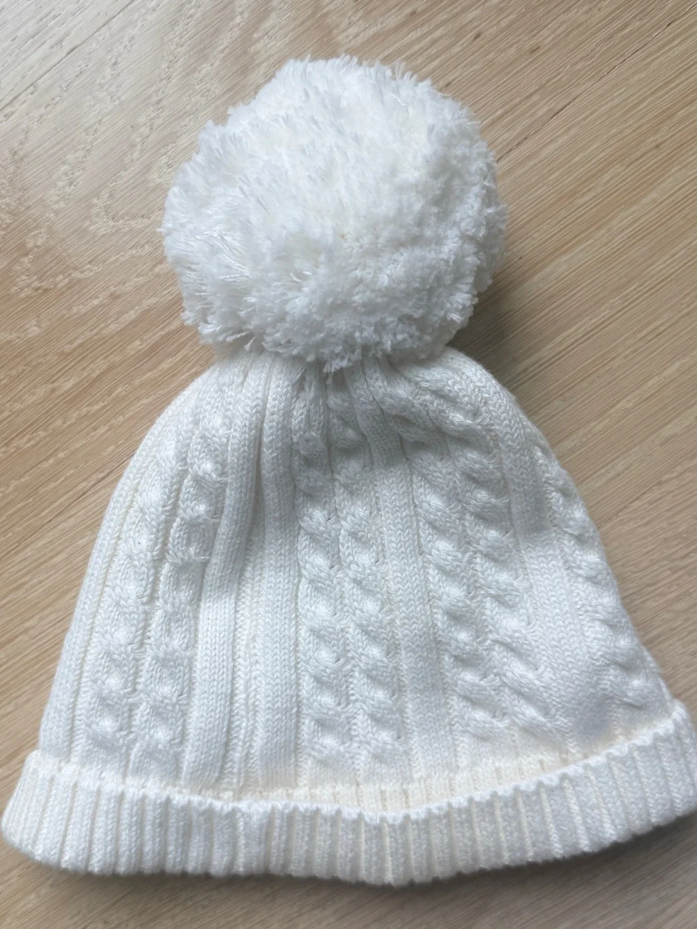 Janie and Jack Baby Cable Knit Pom Beanie - size 6-12 M